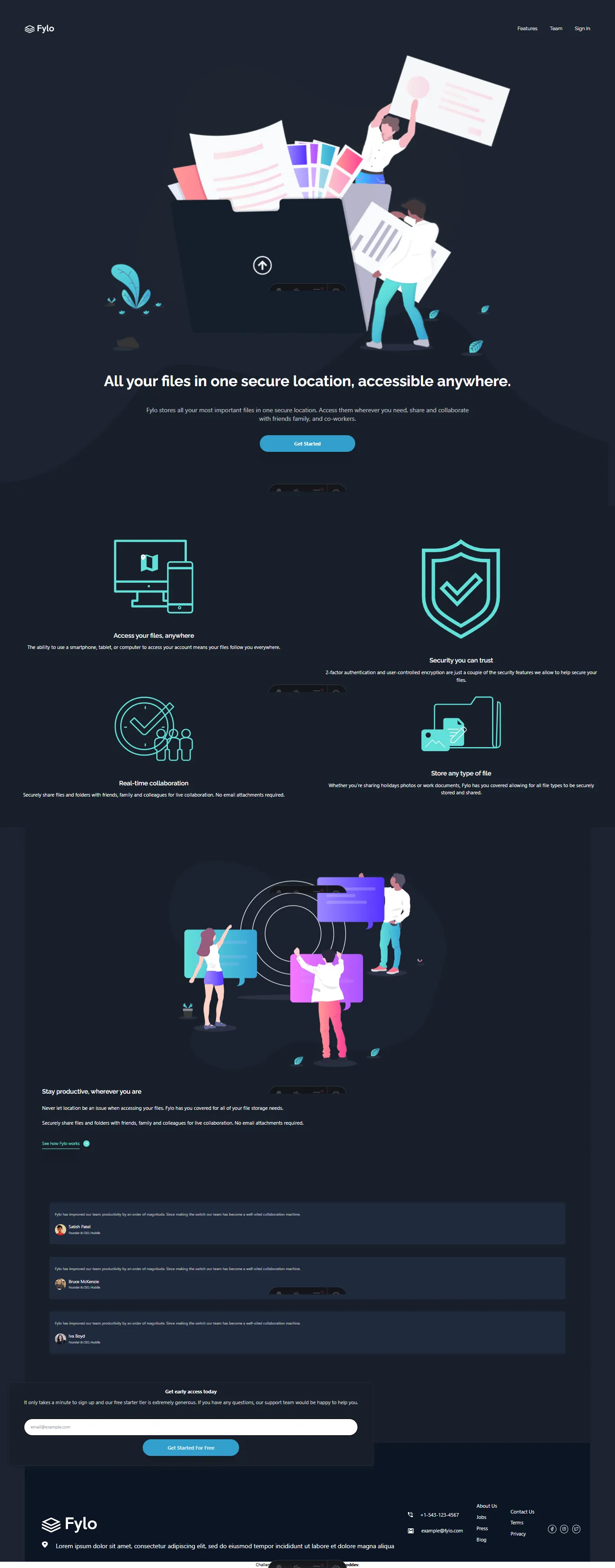 🍭 Fylo dark theme landing page